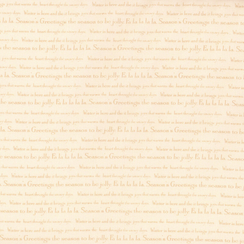 cream fabric featuring lyrics to a Christmas carol