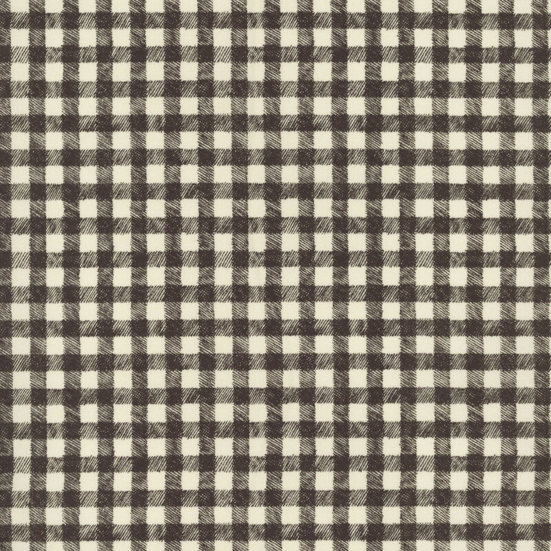 lovely cream fabric, with a hand drawn gray gingham pattern