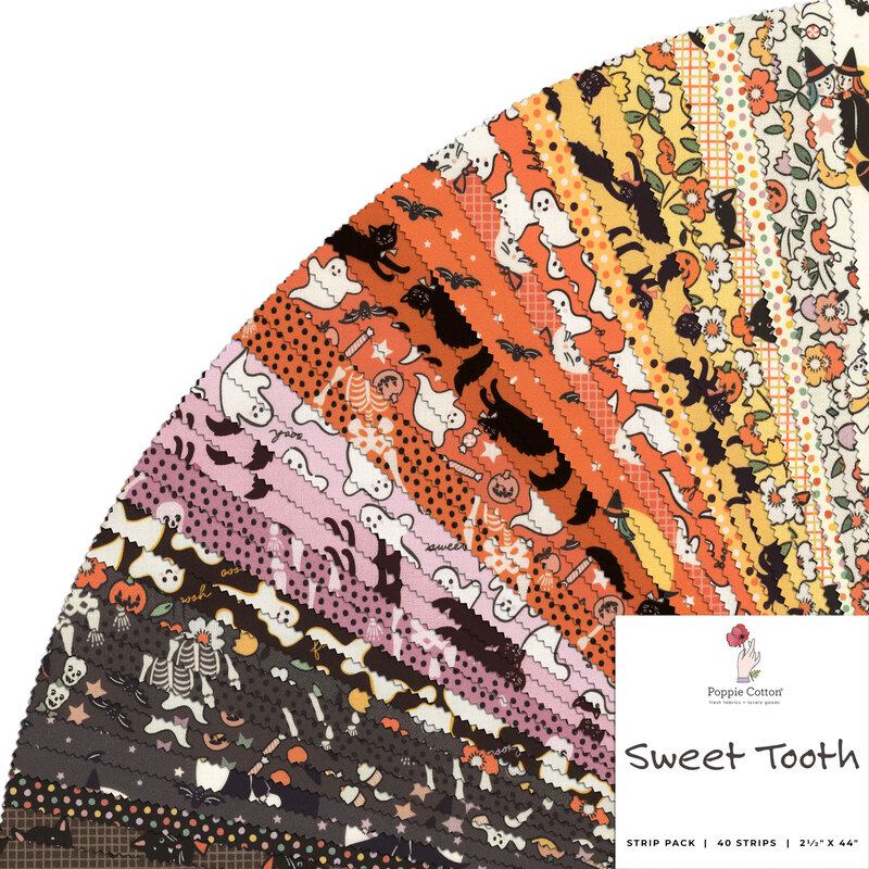 Collage image of fabrics included in the Sweet Tooth collection