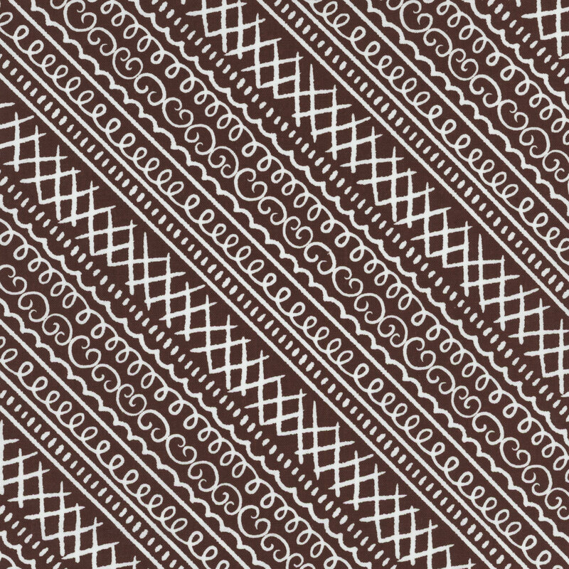 brown fabric with diagonal striped designs