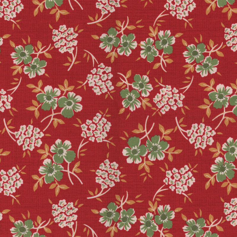 Red fabric with a floral pattern