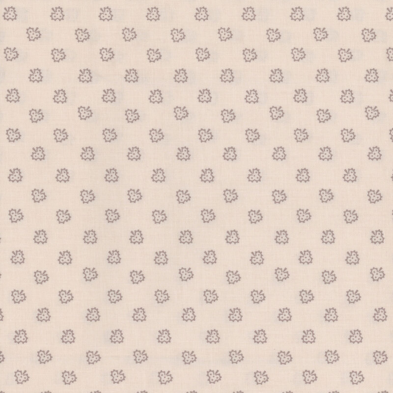 Latte fabric with a ditsy tonal calico pattern