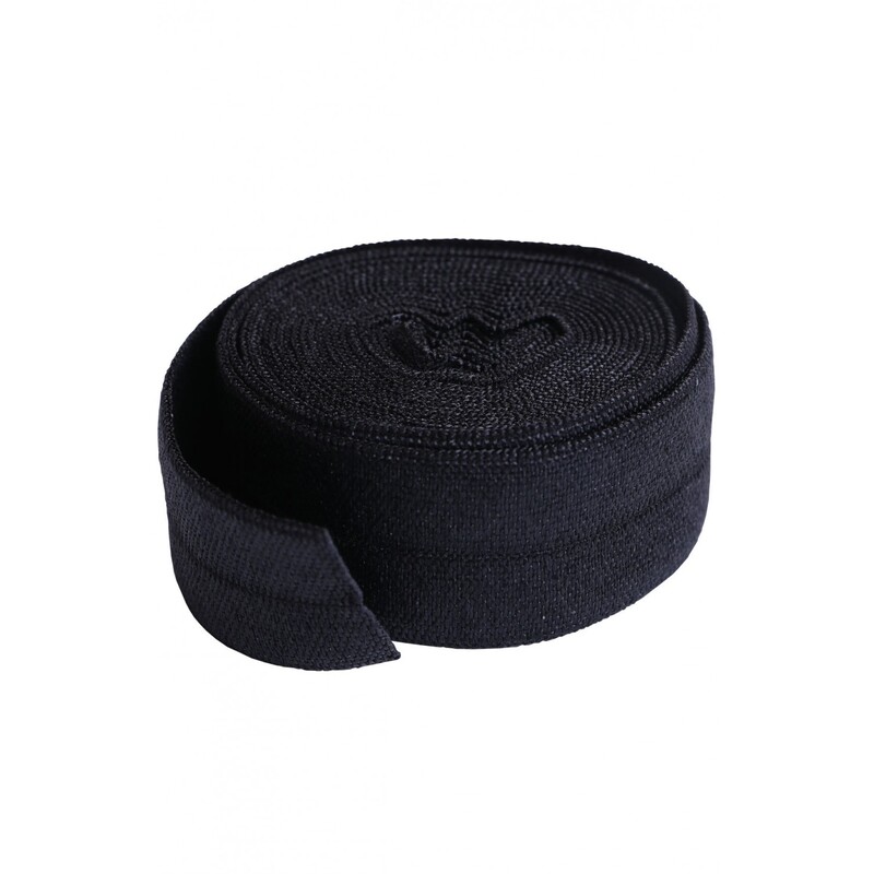 A roll of black elastic, 3/4