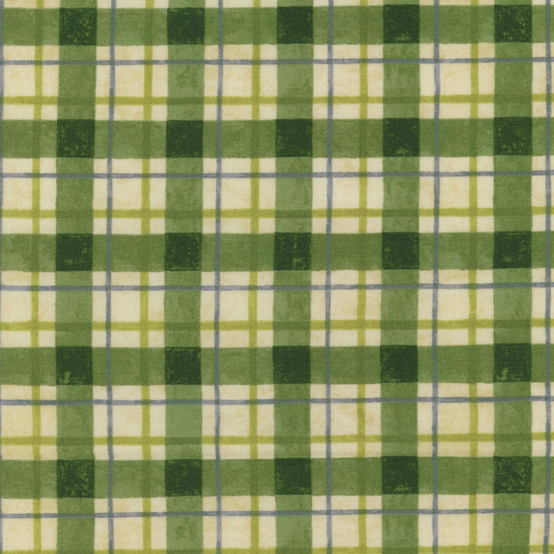 Green and ivory checkered pattern with varying shades of green and blue lines.