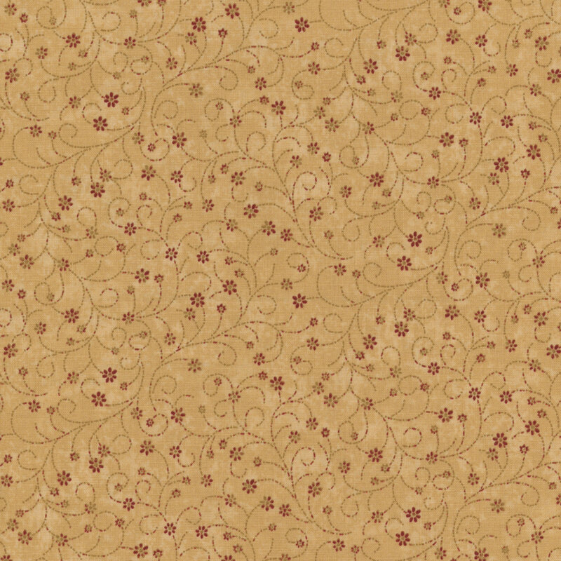 cream fabric with swirls and flowers