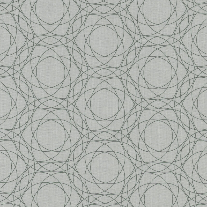 Tonal fabric featuring understated tonal fractal patterns on a light gray background