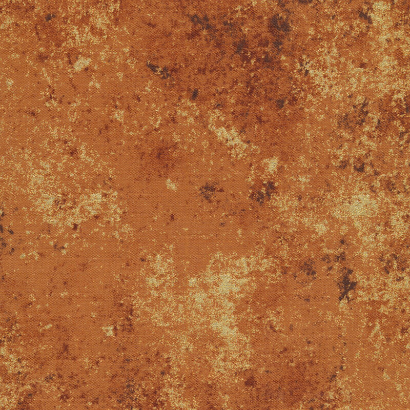 Dark orange fabric mottled with metallic gold accents.