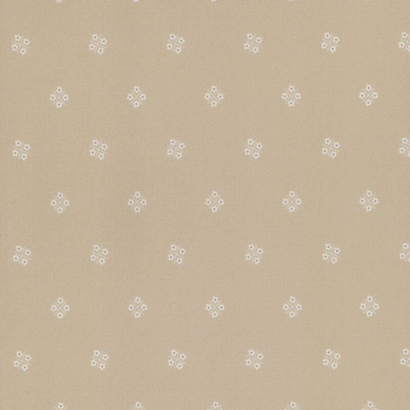 Beige fabric, featuring scattered clusters of flowers