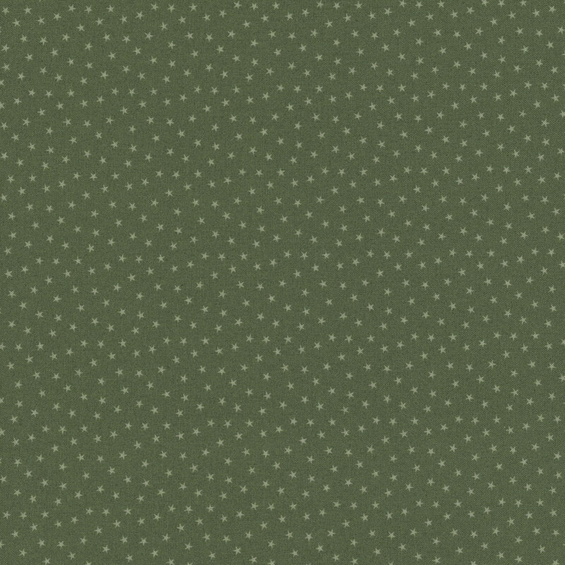 Sea green fabric with a pattern of tiny stars in a row