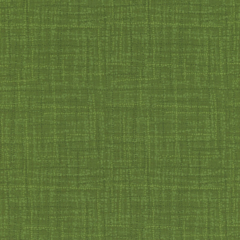 A textured background in various shades of green, resembling woven fabric.