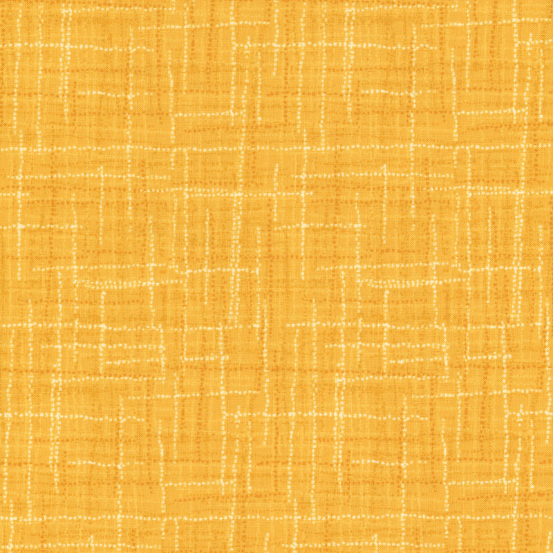 A textured yellow fabric with a subtle pattern of thin white lines crisscrossing throughout.