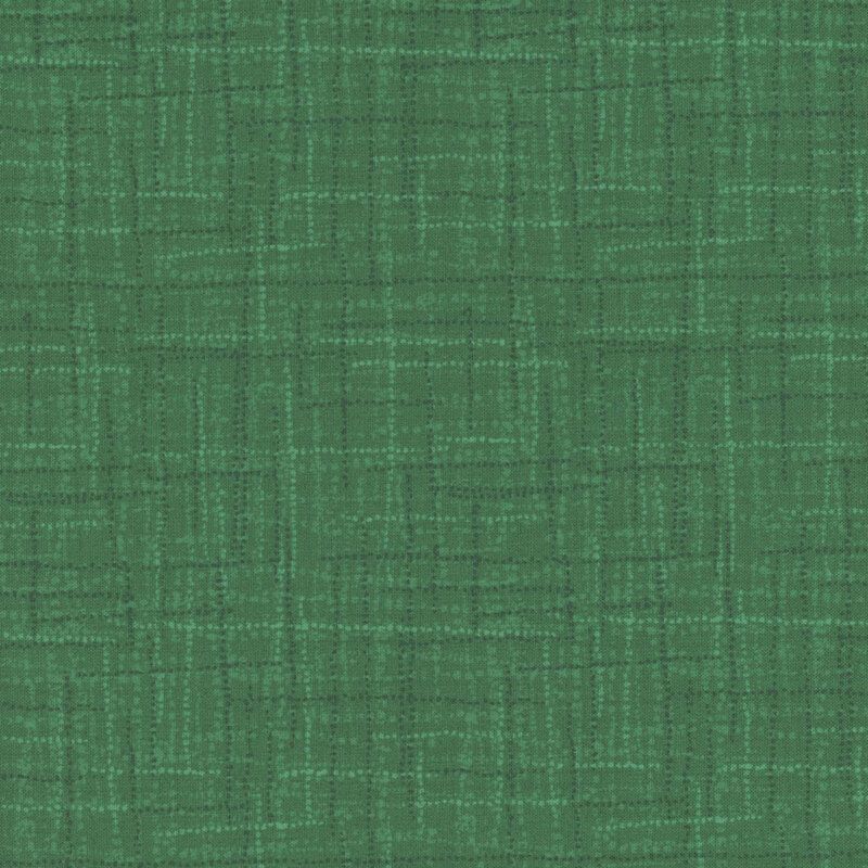 A textured green fabric pattern with a grid-like design featuring lighter green lines.