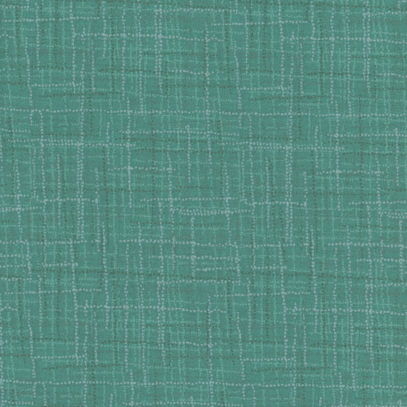 A textured fabric in a turquoise color with a subtle texture pattern created by lighter threads.