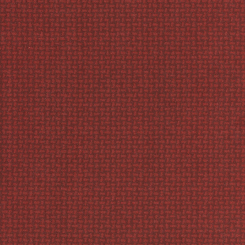 dark red flannel fabric with a red basketweave texture