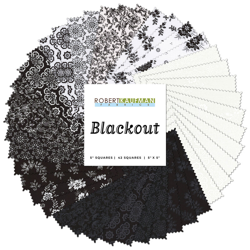 Collage image of fabrics in the Blackout collection