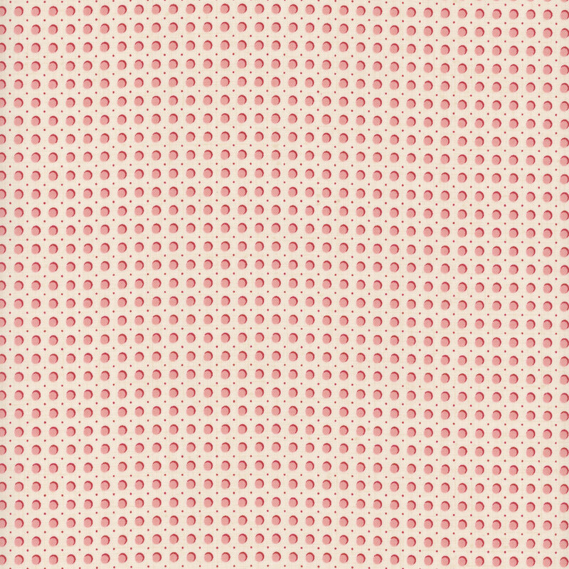 Cream fabric featuring pink dots