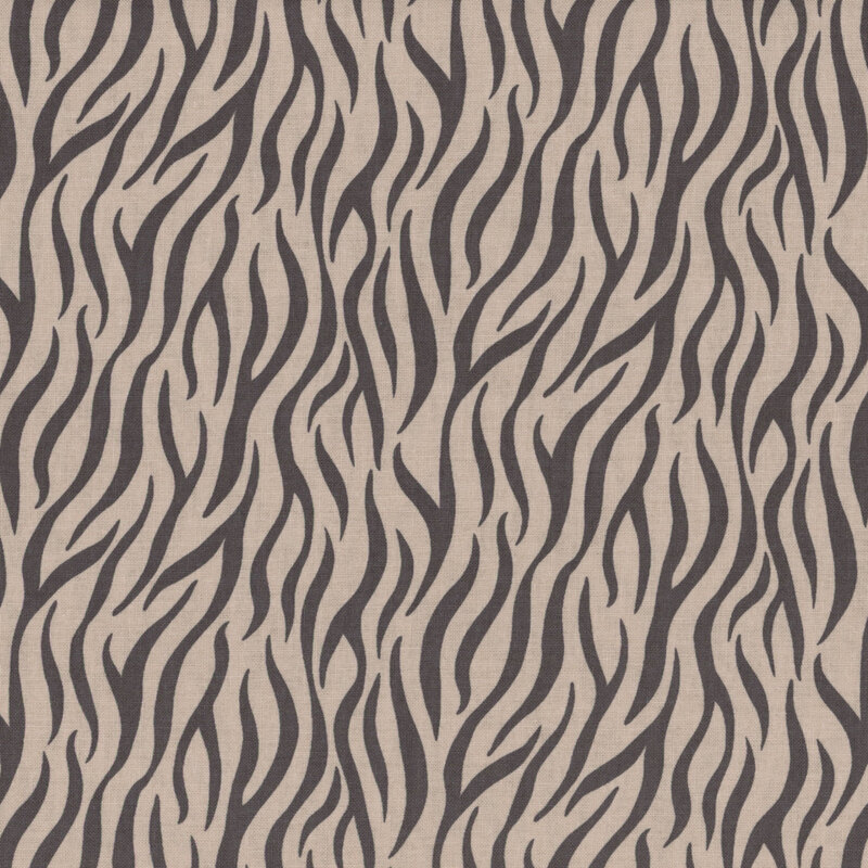 Beige fabric with black tiger stripes.