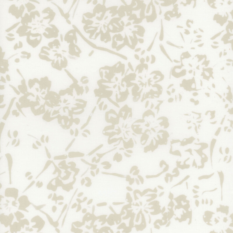 Cream fabric with gray florals