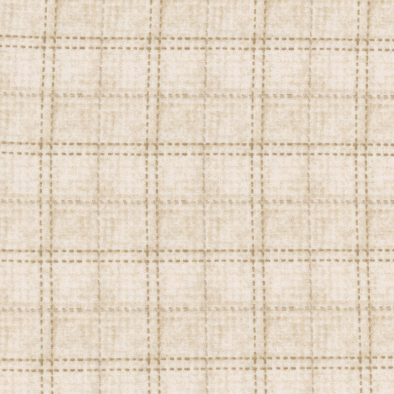 cream fabric featuring a tonal plaid design