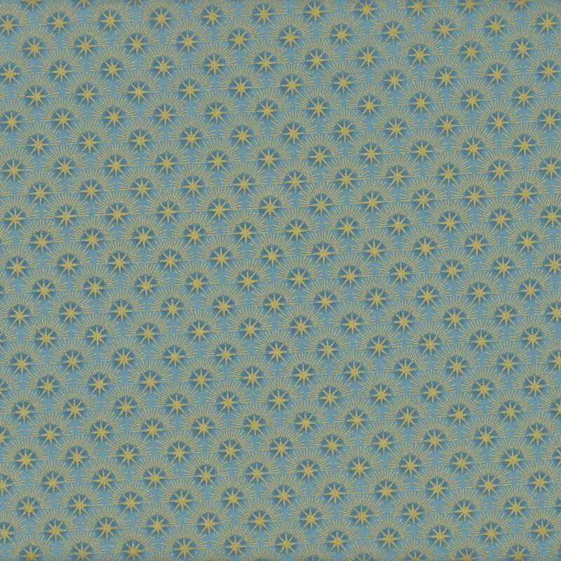 Teal fabric featuring a pattern of stars