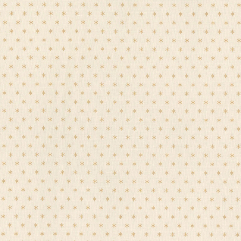 Light cream fabric with tiny, evenly spaced tan stars