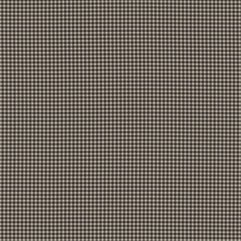 A black and off-white gingham print fabric