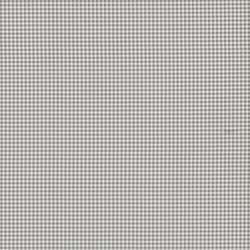 Gray and white gingham print fabric