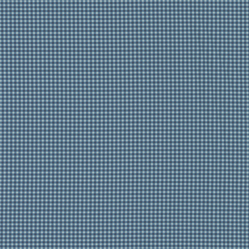 Tonal cobalt blue gingham print fabric