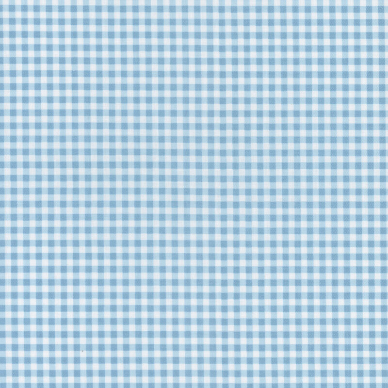 blue and white mini gingham fabric