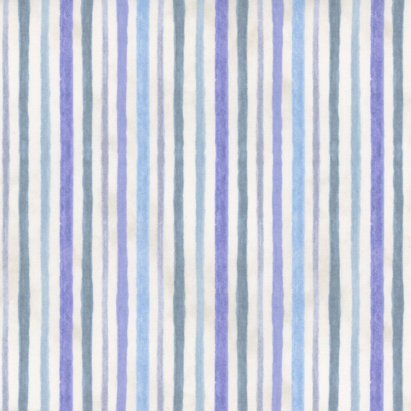 White fabric with pink, purple, teal, and light gray stripes throughout.