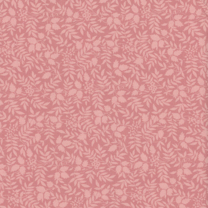 Light pink fabric pattern featuring delicate leaves and floral motifs.