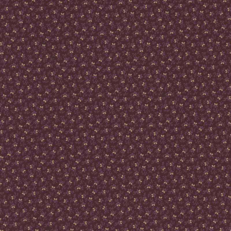 plum floral calico print fabric