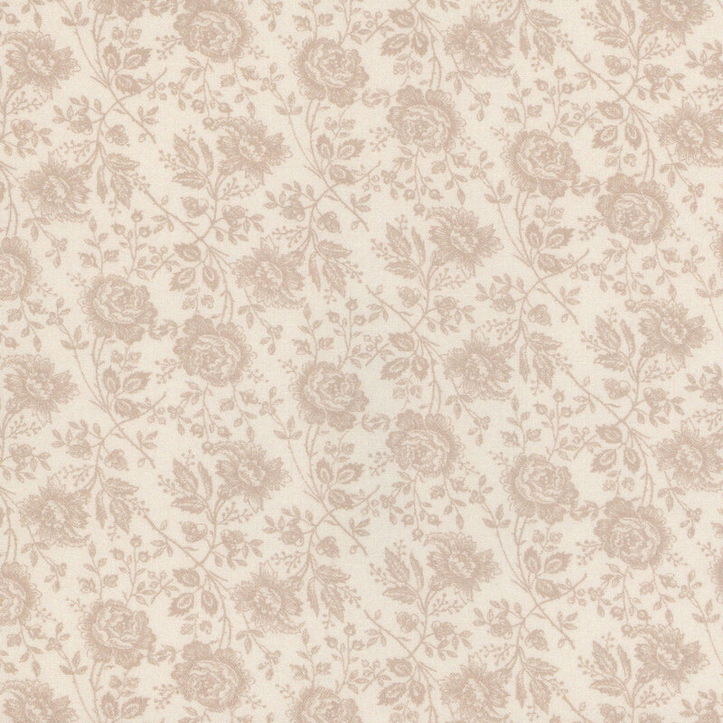 Tonal cream fabric featuring roses