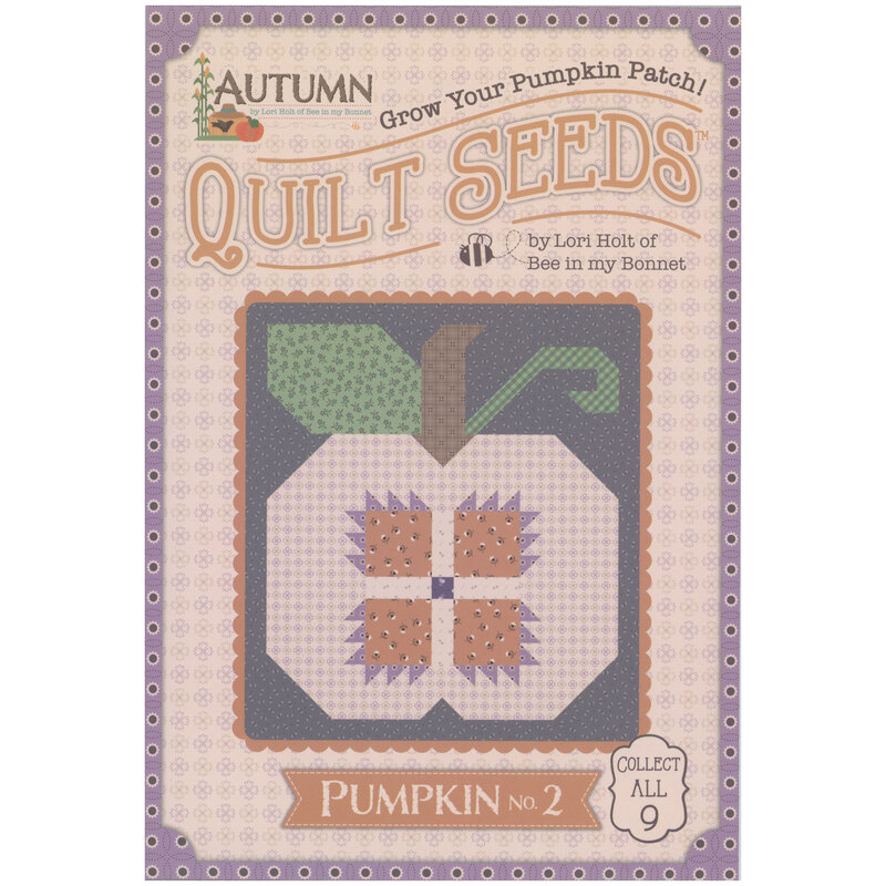 front of keepsake seed packet showing finished pumpkin block