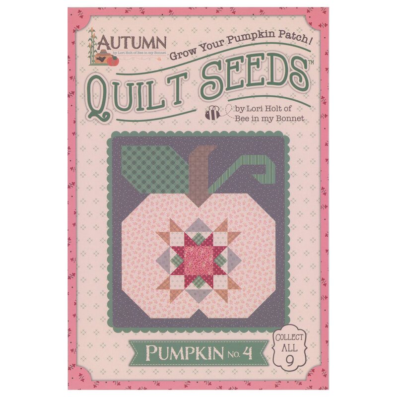 front of keepsake seed packet showing finished pumpkin block