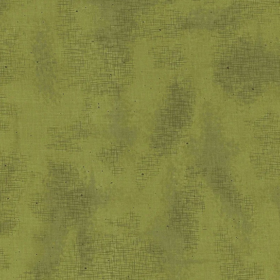 A basic olive green fabric with crosshatching and mottling