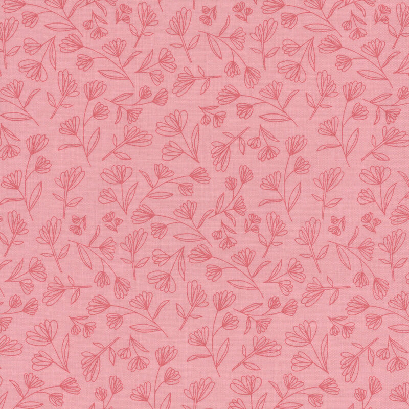 pink fabric with colorless dark-pink-lined flowers