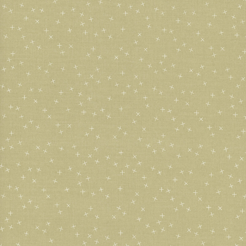 Light green fabric with small white X's scattered throughout