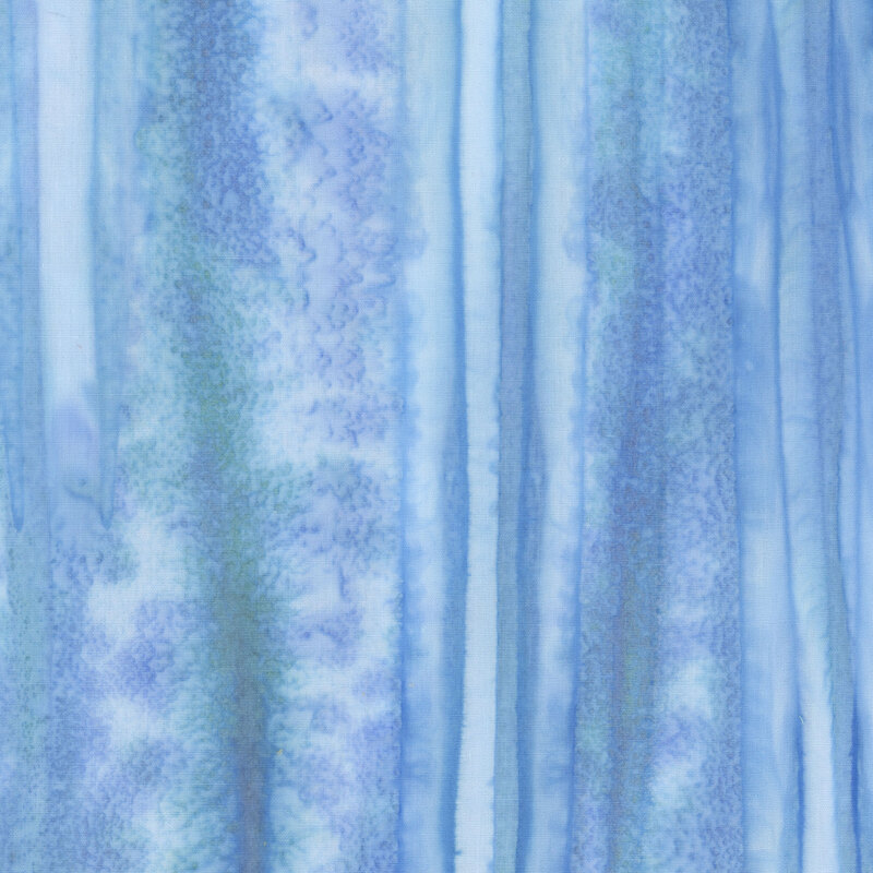 Abstract blue fabric with vertical streaks and subtle texture in varying shades of blue and green.