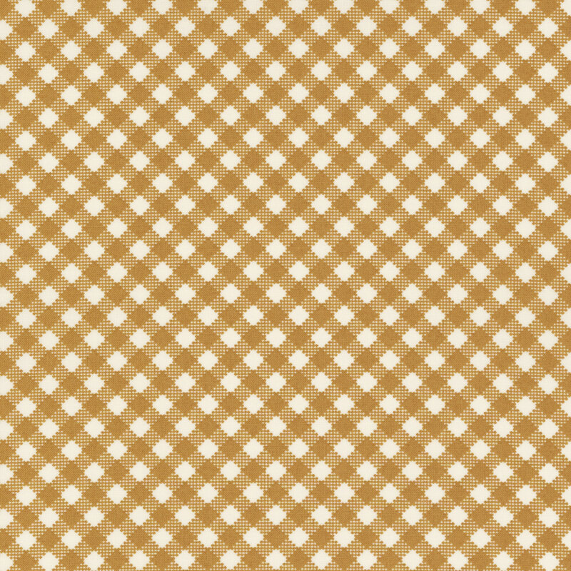 White fabric with a yellow gingham print pattern