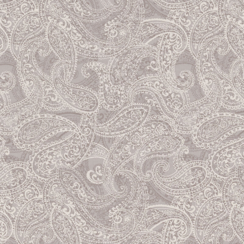 packed gray paisley fabric