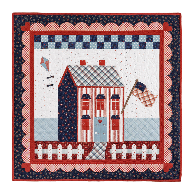ロンパース・カバーオール 80 house on the hill Flower Stripe Little Garden House in America Kit | Shabby Fabrics