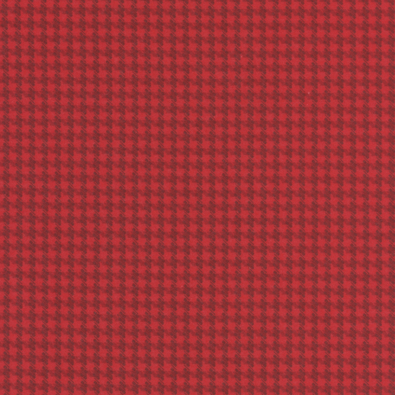 Red tonal flannel with a gridded houndstooth pattern