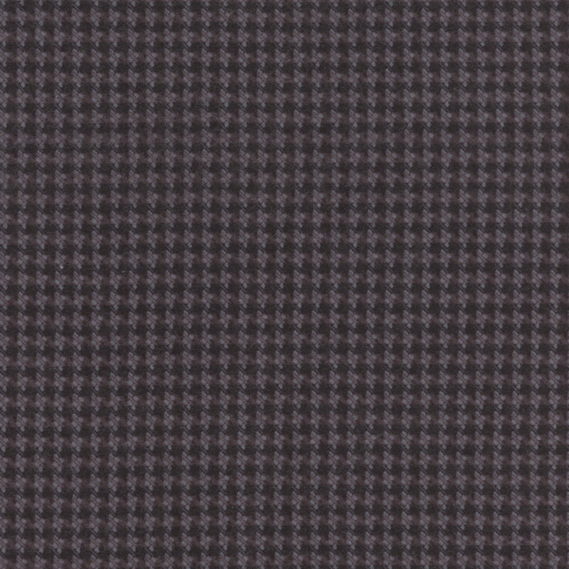 Black flannel with a tonal houndstooth pattern