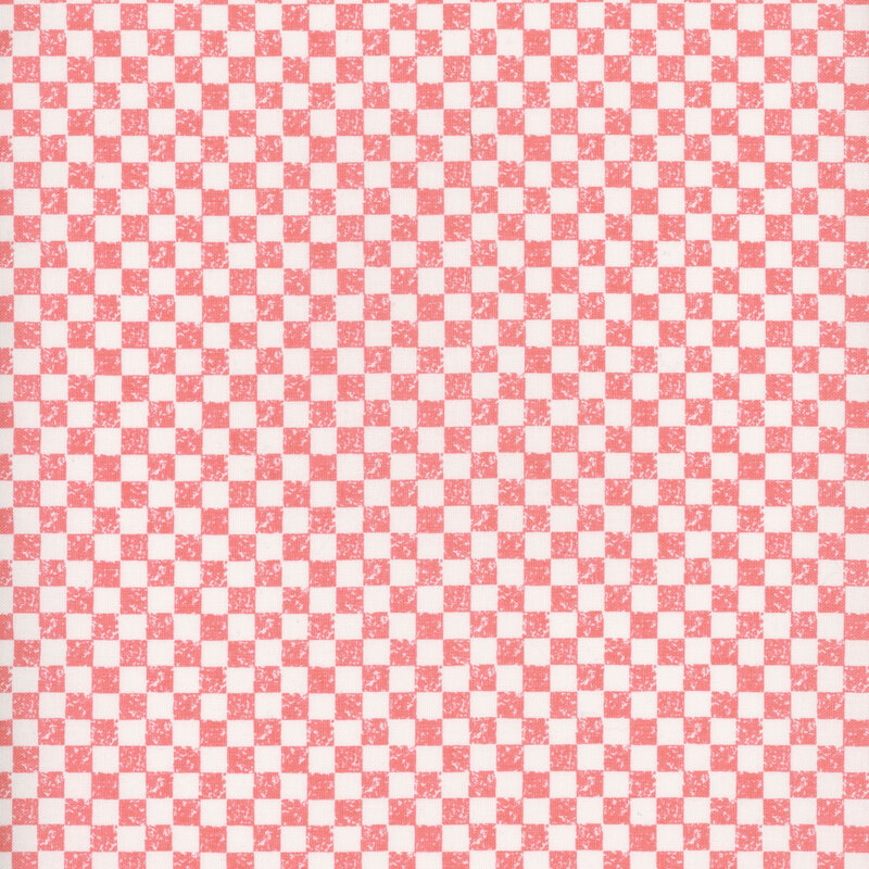 A pink and white checker print fabric