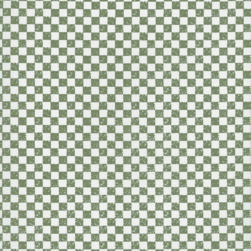 A green and white checker print fabric.