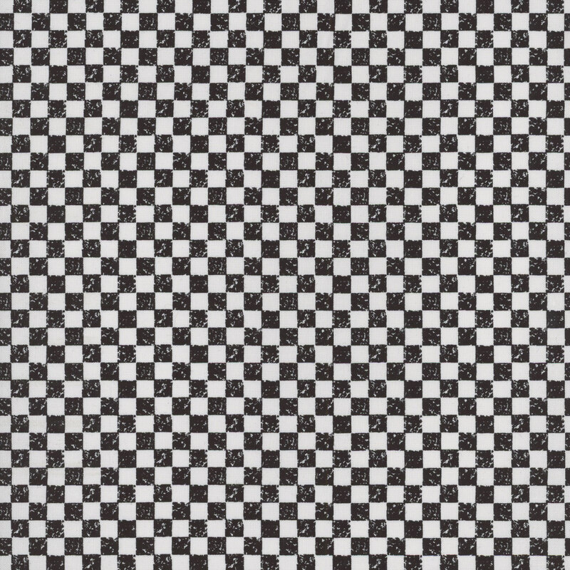 A black and white checker print fabric.