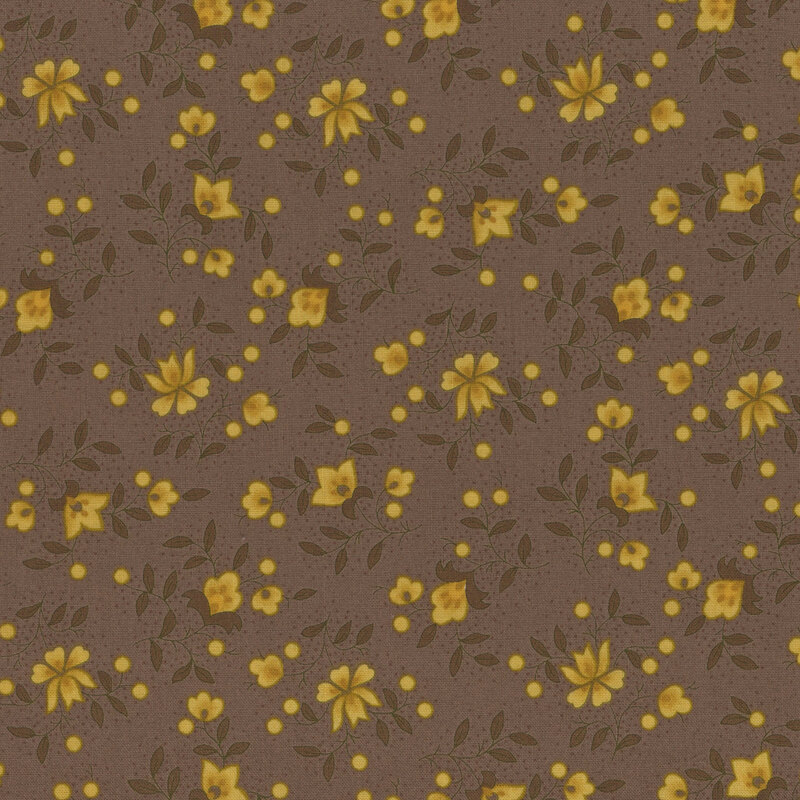 Brown fabric with a floral pattern 