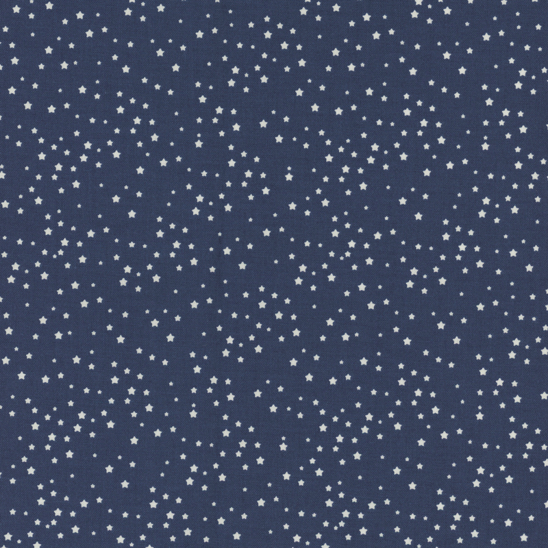 blue fabric with small scattered white stars