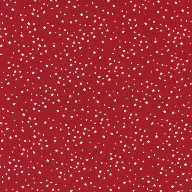 red fabric with small scattered white stars